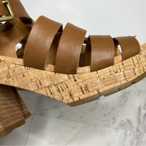 Kork Ease Camille Ankle Strap Brown Leather Heeled Sandal 10M - Picture 6 of 13